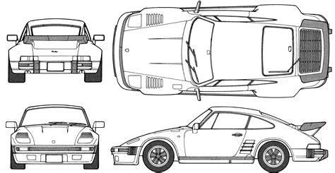 Porsche 911 Flatnose Blueprint - Download free blueprint for 3D modeling