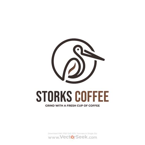 Storks Coffee Logo Template - (.Ai .PNG .SVG .EPS Free Download)