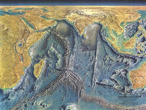 A detailed map of the Indian ocean floor, by... - Maps on the Web