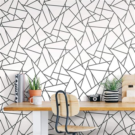 Fracture Geometric Peel and Stick Wallpaper - Black – US Wall Decor