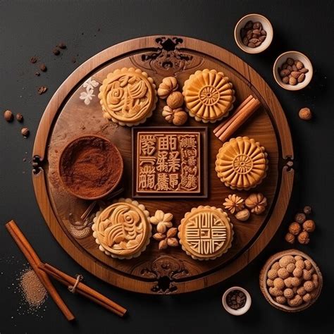 Premium AI Image | Chinese traditional mid autumn festival moon cake in ...