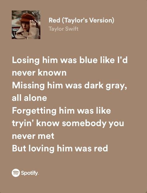 red (taylor’s version) by taylor swift — spotify lyrics