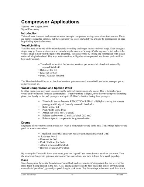 Compressor Applications