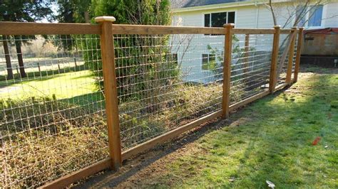 wire mesh fence designs | Wire and wood fence, Chicken wire fence ...