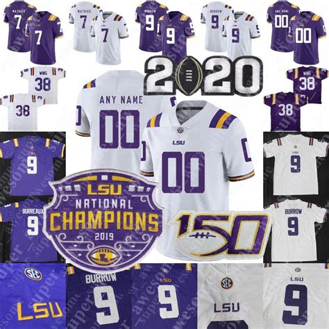 CUSTOM LSU Tigers Football Jersey 7 Derek Stingley Jr TJ Finley John ...