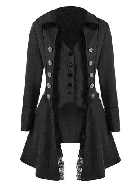 Women’s Renaissance Steampunk Jacket, Medieval Costumes Gothic Victorian Pirate Vampire Tailcoat ...