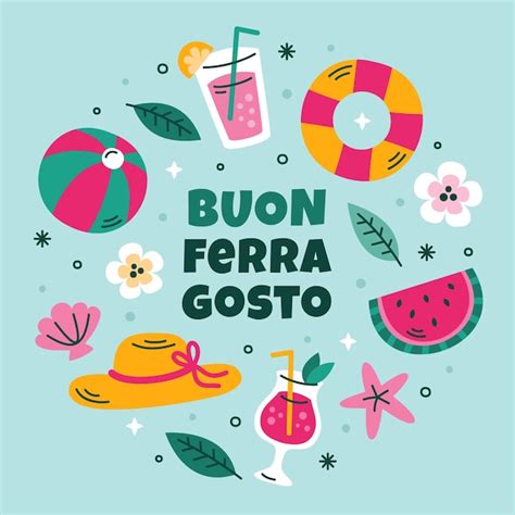 Premium Vector | Flat illustration for ferragosto celebration