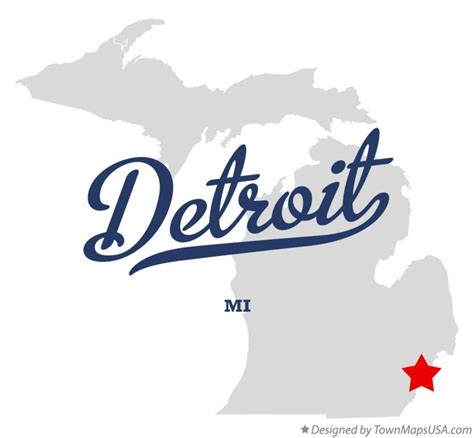 Detroit Michigan On The Map - Angie Bobette