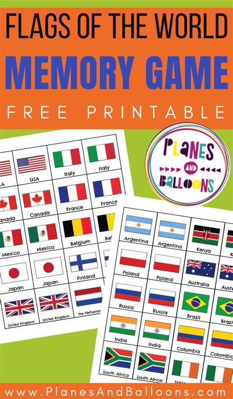 Flags of the world memory game for kids | Flaggen der welt, Kinder ...