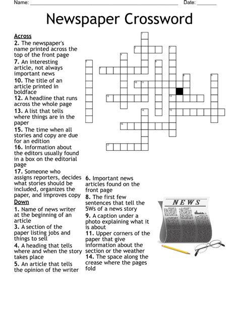 Newspapers Crossword - WordMint