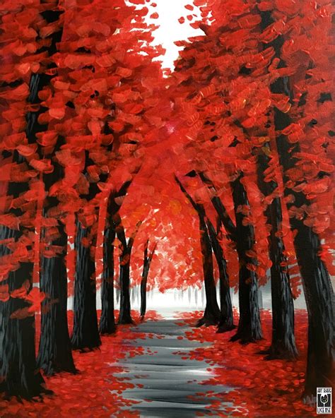 Paint and Sip - Autumn Walk | Pottery Factory – Brookfield | Fall canvas painting, Canvas ...