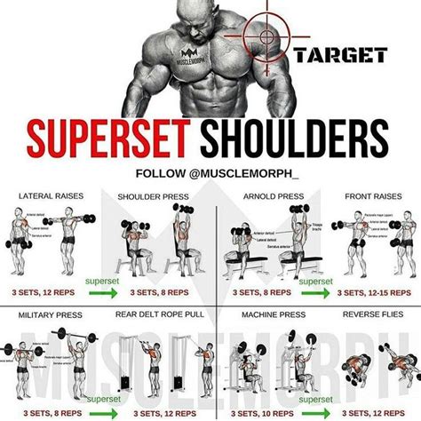 Get huge shoulders with these arm workout exercises. #virileman5 | Shoulder workout, Superset ...