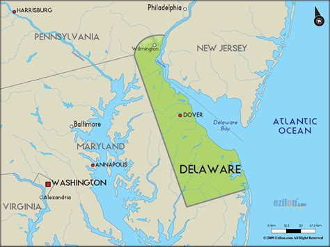 Geographical Map of Delaware and Delaware Geographical Maps | Map of ...