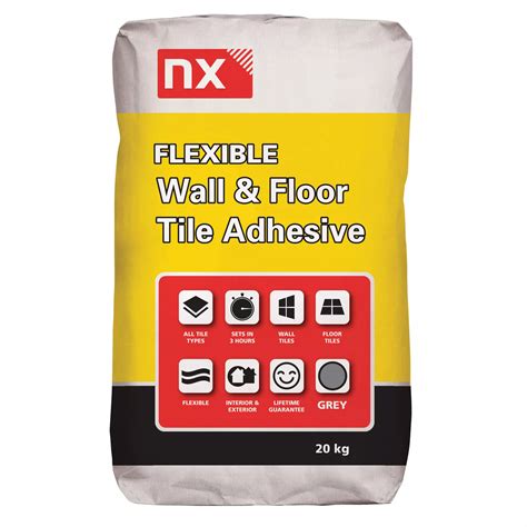 NX Flexible Powder Wall & floor tile adhesive, Grey 20 kg | Departments ...