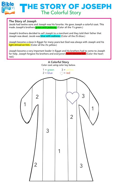 Printable Joseph Coat Of Many Colors Craft