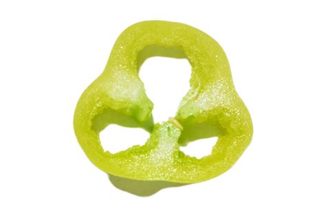Slice of green bell pepper isolated on a transparent background ...