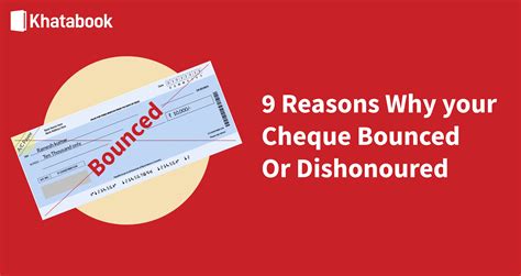 What Are The Reasons A Cheque Is Bounced Or Dishonoured?