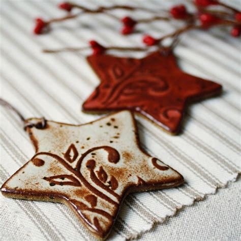 Handmade ceramic christmas ornaments Eco Stars