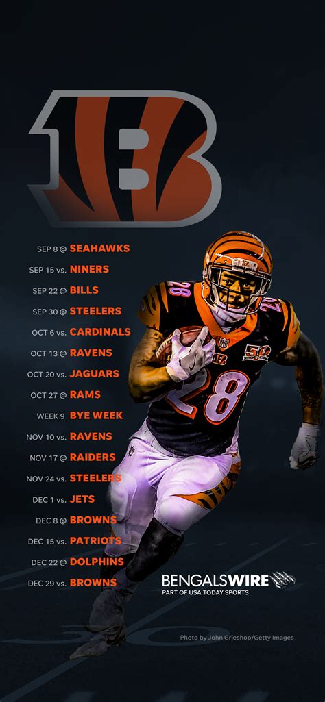 2019 Cincinnati Bengals Schedule: Downloadable Wallpaper