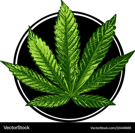 Cannabis sign dark green Royalty Free Vector Image