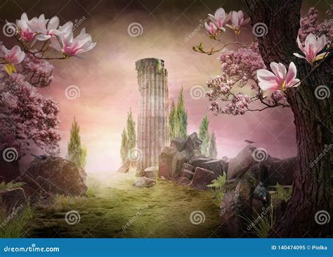 Beautiful, Pink Dreamy Spring Magnolia Blossom Landscape Stock Image ...