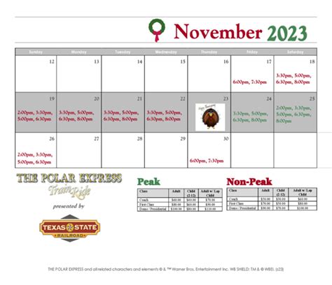 2023 Polar Express Schedule | | countylinemagazine.com