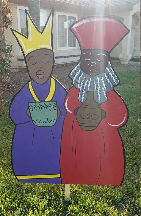 Black Nativity Yard Decorations Individual Pieces Wooden | Etsy