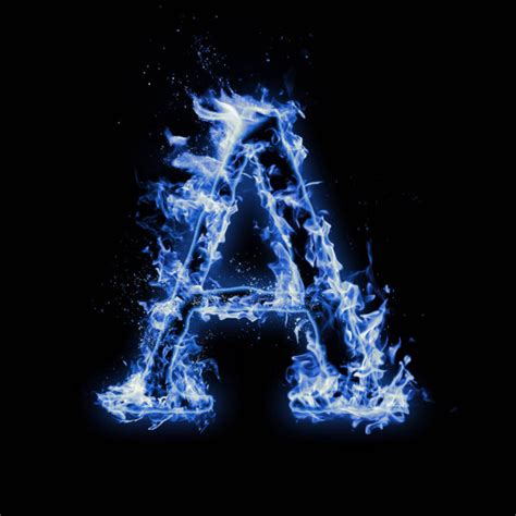 Blue Fire Alphabet