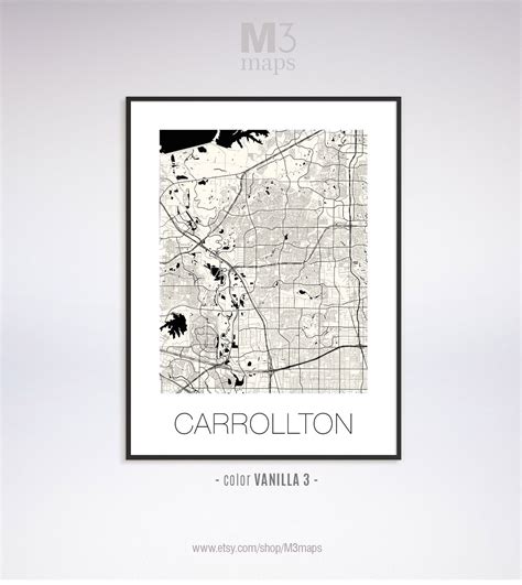 Carrollton Texas Carrollton TX Map Carrollton Map - Etsy