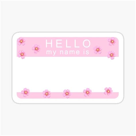 "Trendy Pink Name Tag (VSCO style)" Sticker for Sale by sophloafstudios | Redbubble