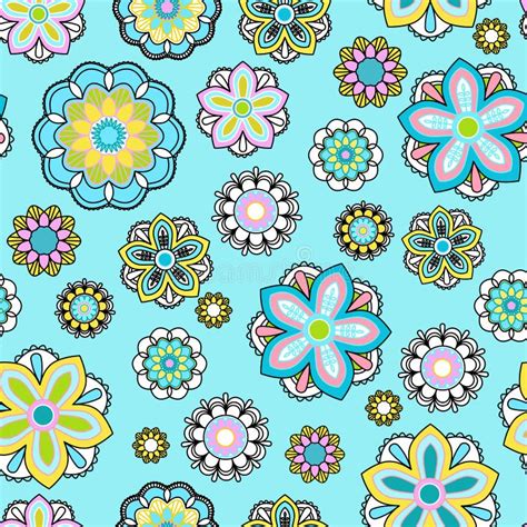 Seamless Background With Doodle Flowers. Vector. Stock Vector - Image ...