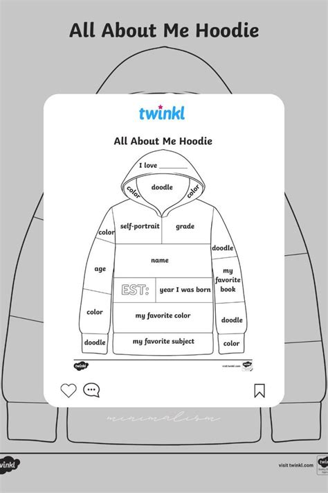 All About Me Hoodie | Activities, School fun, School template