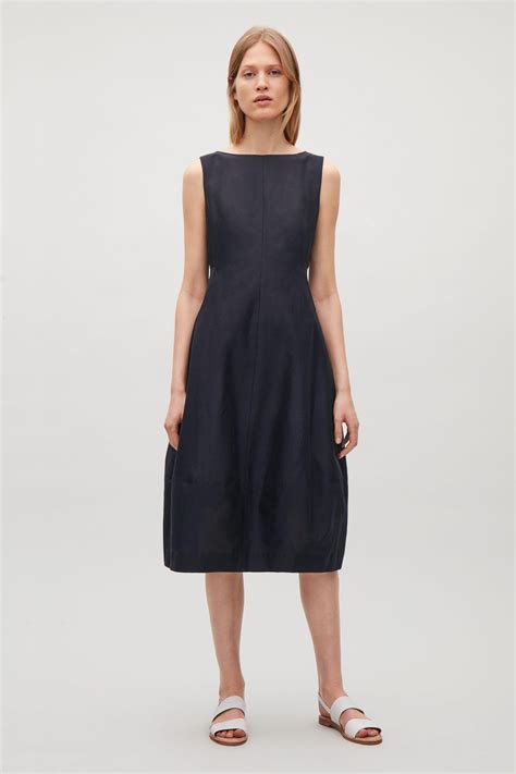 Lyst - Cos Sleeveless Dress With Cocoon Skirt in Blue