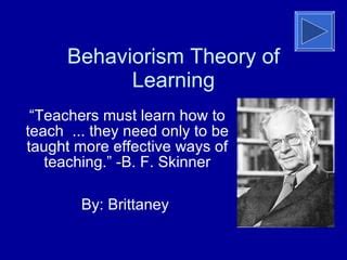 Behaviorism Theory of Learning | PPT