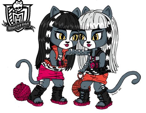 Colored Werecats Twins by gagacrazyfun on deviantART | Monster high, Chibi, Monster high dolls