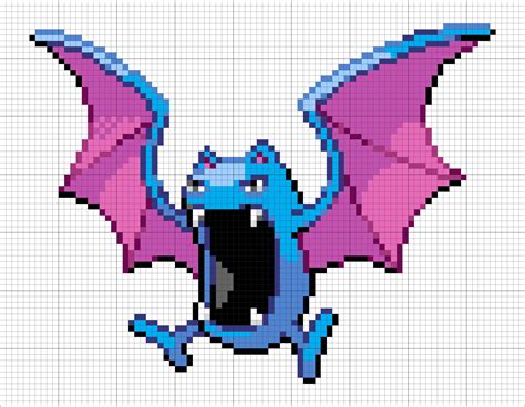 Golbat | Pokemon cross stitch, Pixel art pokemon, Minecraft pixel art