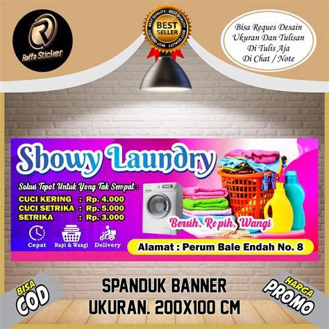 Spanduk Banner Laundry Keren/ Spanduk Laundry Keren ukuran 200x100cm Bisa Cod/ Banner Laundry ...