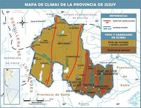 Climatic map of the Province of Jujuy | Gifex