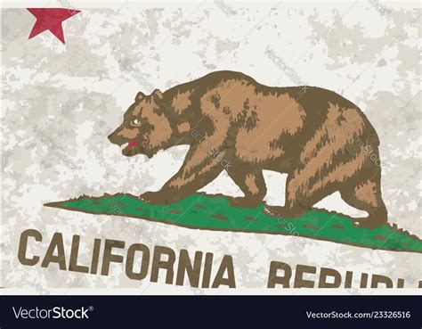 Flag of the state california grunge Royalty Free Vector