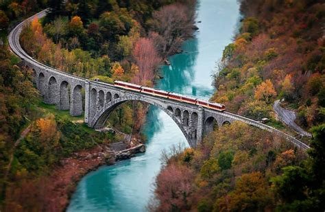 Solkan bridge has the longest stone arch spanning over a river in the world. It's one of the ...