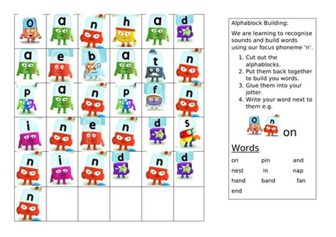 Alphablock Word Building Tasks | Teaching Resources