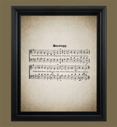 Doxology Hymn Print Hymnal Sheet Sheet Music Home Decor - Etsy