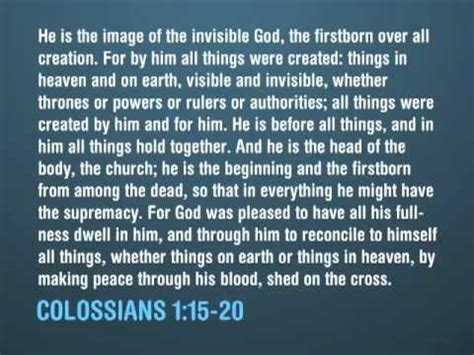 The Supremacy of Christ: Colossians 1:15-20 - YouTube