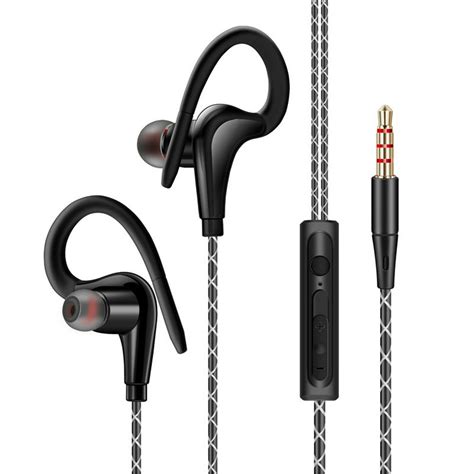 TSV In-Ear Wired Sport Running Earphone Earbuds with Microphone, Over ...