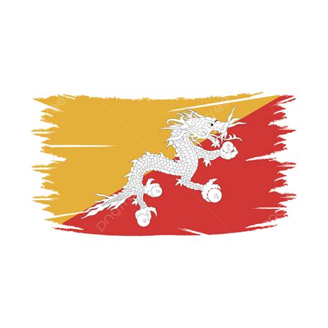 Bhutan Flag Vector Hd Images, Bhutan Flag Illustration Vector Brush ...