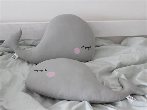 Whale Pillow Whale Cushion Whale Plush Toy Gray Pillow - Etsy