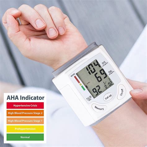 Blood Pressure Monitor Wrist LCD Digital Heart Rate Beat Pulse Systolic Accurate Monitor in ...