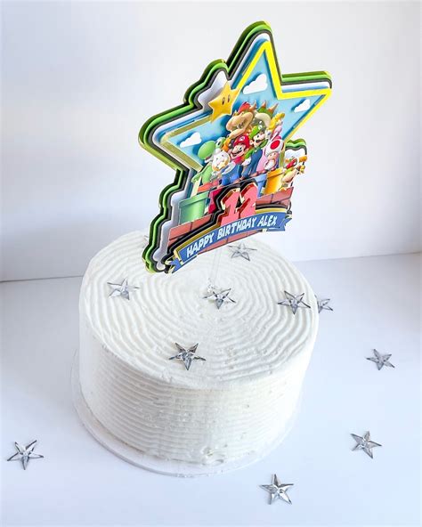 Super Mario Inspired Cake Topper Personalized Topper Mario - Etsy