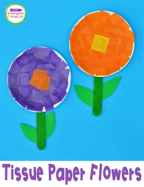 Tissue Paper Flower Craft - The Kindergarten Connection