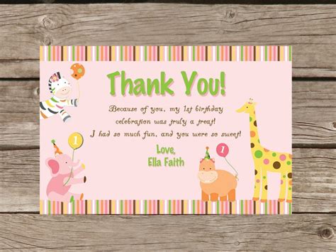 First Birthday Thank You Cards : Thank you for coming to my birthday party! Printable ... : 180 ...